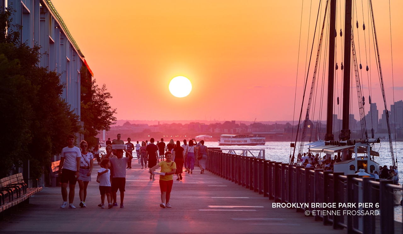 Sunset at Pier 6 Brooklyn Bridge Park